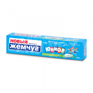 Зубная паста Жемчуг новый детская яблоко в футляре, 50 мл