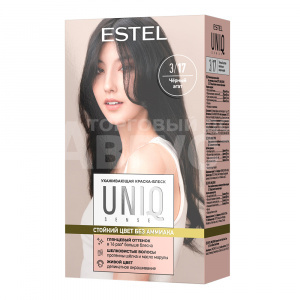 Краска-блеск для волос Estel Uniq Sense Ухаживающая без аммиака тон 3.17, темный шатен пепельно-коричневый
