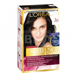 Краска для волос L'Oreal Excellence Creme тон 200, кофейный