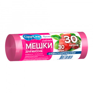 Пакеты для мусора Clear Line с ароматом Клубники, 30 л, 30 шт