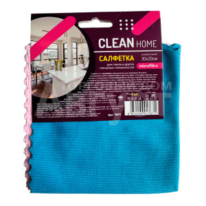 Салфетка хозяйственная Clean Home универсальная из микрофибры, cтекло 30*30 см, 2 шт