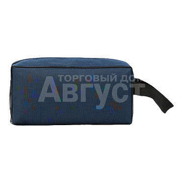 Косметичка 4320260 на молнии, дорожняя, с ручкой, с сеткой 24*10*12 см, текстиль, темно-синий