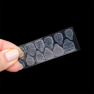 Ногти накладные Queen Fair 9719819 форма балерина,12шт c клеевыми пластинами, розовые, белые