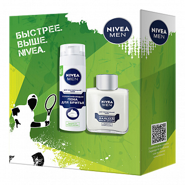 Набор Nivea MEN Успокаивающий (пена для битья Успокаивающая 200 мл + бальзам после бритья Успокаивающий 100 мл)