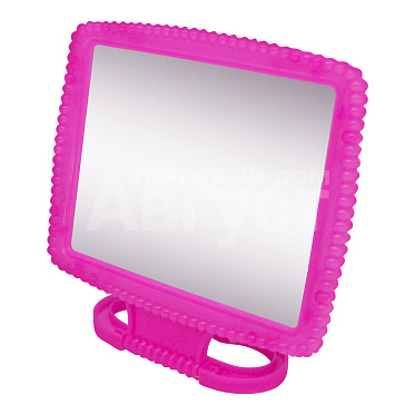 Зеркало ZCDE-05 настольное квадратное 13*10,5 см, пластик, розовый