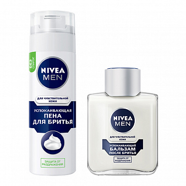 Набор Nivea MEN Успокаивающий (пена для битья Успокаивающая 200 мл + бальзам после бритья Успокаивающий 100 мл)