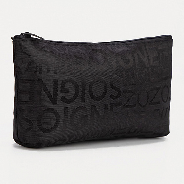 Косметичка 7120799 на молнии 19*1*11 см, текстиль, черный