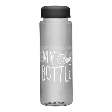 Бутылка для воды "My Bottle" прозрачная, 500мл, цвет черный