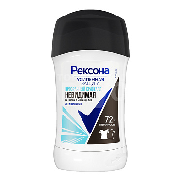 Дезодорант-антиперспирант женский Rexona Невидимая защита Прозрачный Кристалл, стик, 40 г