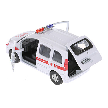 Машина 268493 Технопарк Renault Kangoo Скорая, инерционная, 12 см, металл