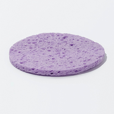 Спонж для умывания Queen Fair 9746924 круглый, 8*8*0,5см, фиолетовый