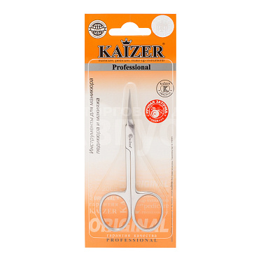 Ножницы маникюрные Kaizer 404033 закругленные для кутикулы, лезвия 20 мм,, цвет матовое серебро
