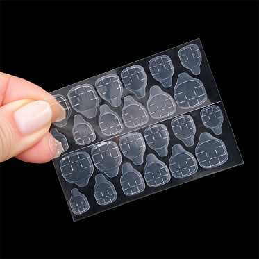 Ногти накладные Queen Fair 9718297 форма мягкий квадрат, френч 24 шт, нежно-розовые