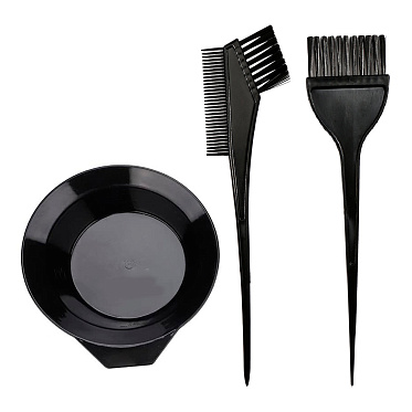 Набор для окрашивания волос NOK-02 3 предмета (чашка, кисть, расческа ), черный