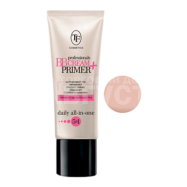 Крем BB для лица Triumf BB Cream+Primer основа под макияж увлажняющая 5 в 1, светлый, тон 01, 20 мл
