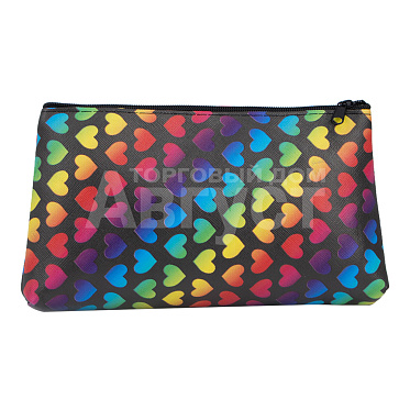 Косметичка 1847879 на молнии 18*2*10 см, текстиль, черный, разноцветный