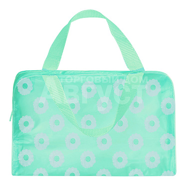 Косметичка непромокаемая, прозрачная для бани, цвет зеленый