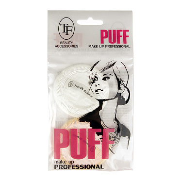 Спонж для макияжа Triumf CTT17 пуховка для пудры, хлопок, круглый, 2 шт
