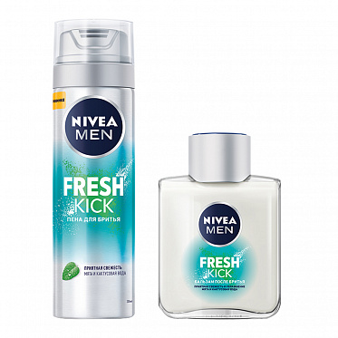 Набор Nivea MEN Fresh kick (пена для бритья 200 мл + бальза после бритья 100 мл), мужской
