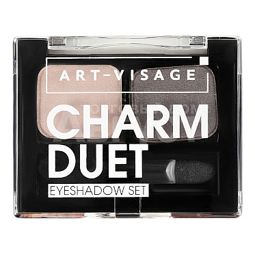 Тени для век Art-Visage Charm duet двойные, светло-сиреневый/лиловая платина, тон 3