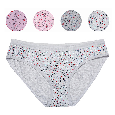 Трусы женские Cherry Girl 61242 размер XL, слипы, розовый, белый, сиреневый, серый