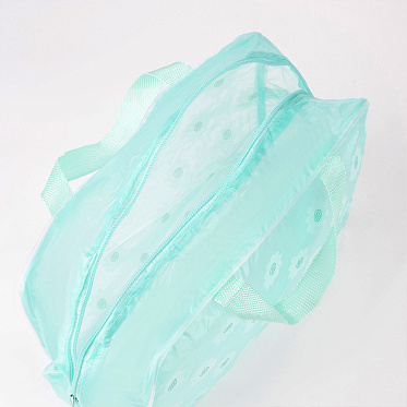 Косметичка 675950 непромокаемая прозрачная для бани, ПВХ, зеленый