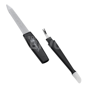 Пилочка маникюрная Solinberg 231-84360 двусторонняя с триммером, алмазное напыление 165 мм, металлическая