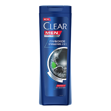 Шампунь CLEAR MEN 400мл 2в1 Глубокое очищение
