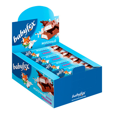 Шоколадный батончик Babyfox с молочной начинкой, 45 г