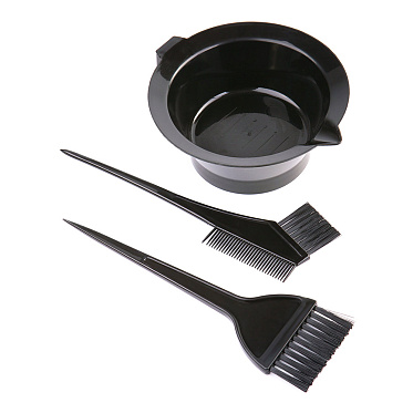 Набор для окрашивания волос NOK-02 3 предмета (чашка, кисть, расческа ), черный