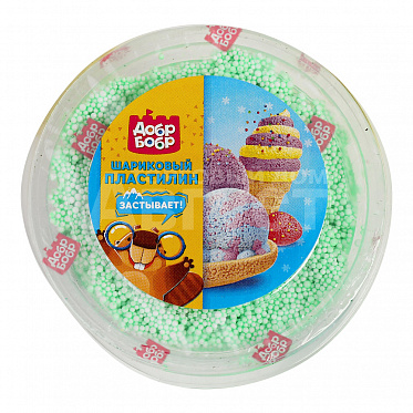 Пластилин 4060920 ДобрБобр Шариковый застывающий, изумрудный, 80 мл