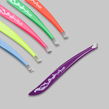 Пинцет для бровей Queen Fair 1208327 узкий, скошенный 9 см, в ассортименте