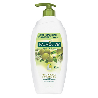 Гель для душа Palmolive Натурэль Интенсивное увлажнение олива и увлажняющее молочко, женский, 750 мл