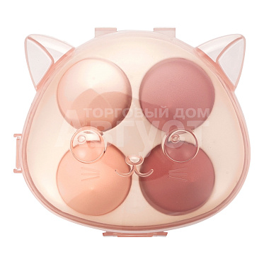 Спонж для макияжа Ameli 327200C для макияжа, Котик, в боксе, 4 шт