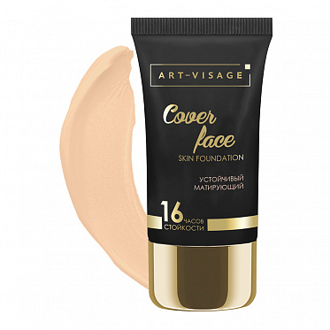 Крем тональный Art-Visage Cover Face устойчивый, матриующий, ваниль, тон 209, 25 мл