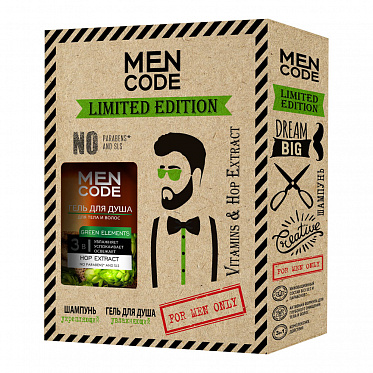 Набор подарочный Men Code LIMITED EDITION Гель для душа 300 мл + Шампунь для волос 300 мл, мужской