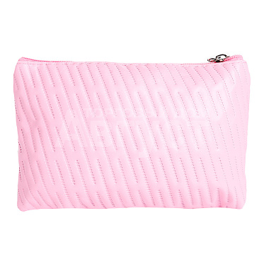 Косметичка 9889396 на молнии, плоская, с подкладкой 17*0,5*12 см, искусственная кожа, ПВХ, розовая