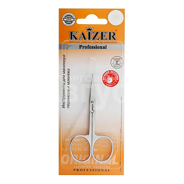 Ножницы маникюрные Kaizer 407207 закругленные, заводская заточка, серебро