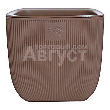 Кашпо VipSet AMF-1,95-04 Фабио с дренажной системой, пластик, шоколад, 1,95 л