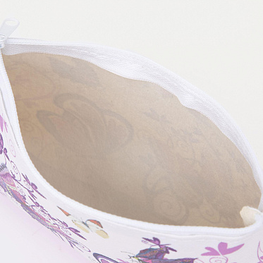 Косметичка 5570204 на молнии 18*1,5*10 см, искусственная кожа, фиолетовый, белый